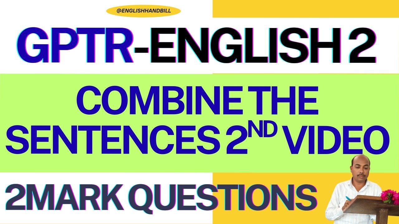 2nd Video | GPTR 2026 Most Expected | Combine the Sentences Explained in Kannada | (Top 20 MCQs) |