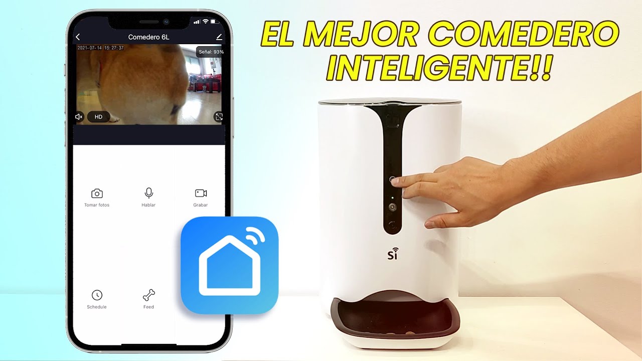 Comedero automático inteligente Wifi Cámara perros y gatos | compatible con Smart Life