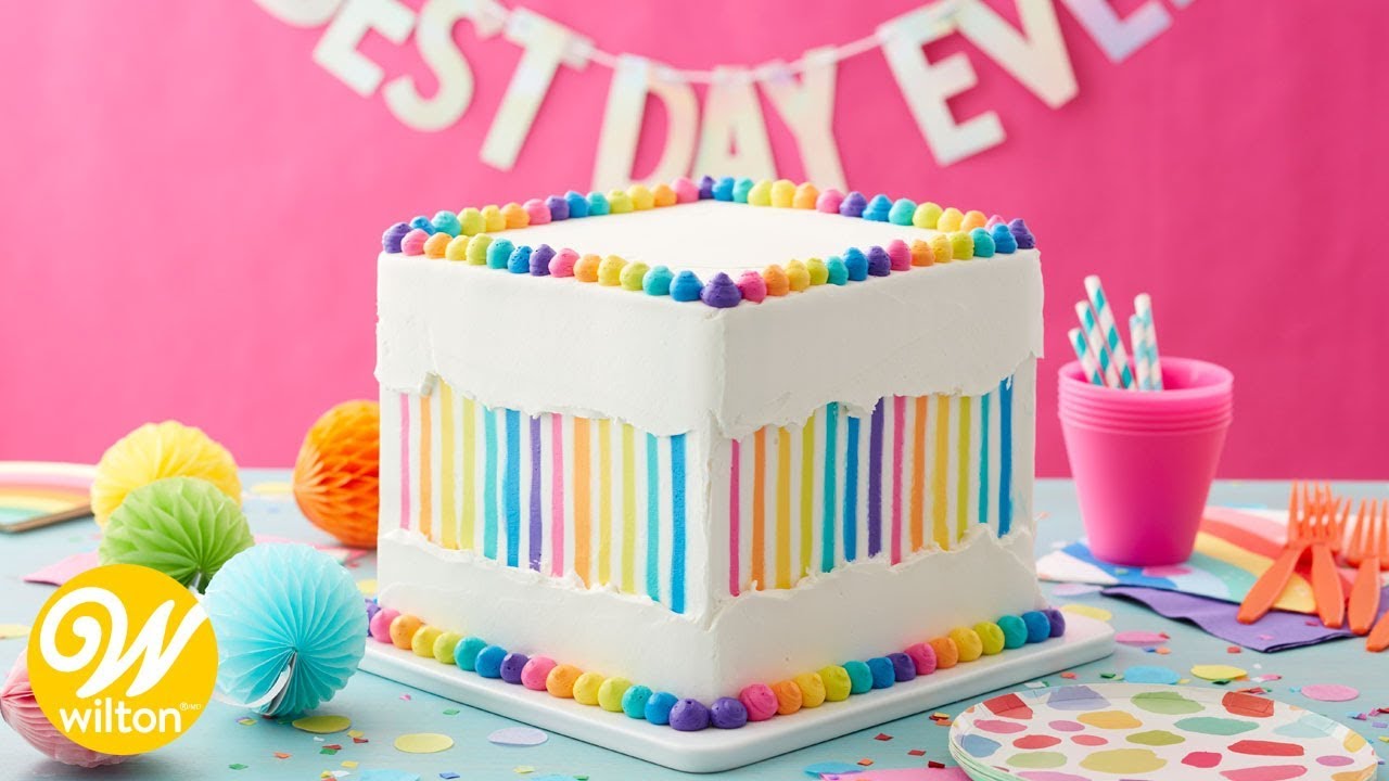 How to Make a Rainbow Stripe Faultline Cake | Wilton