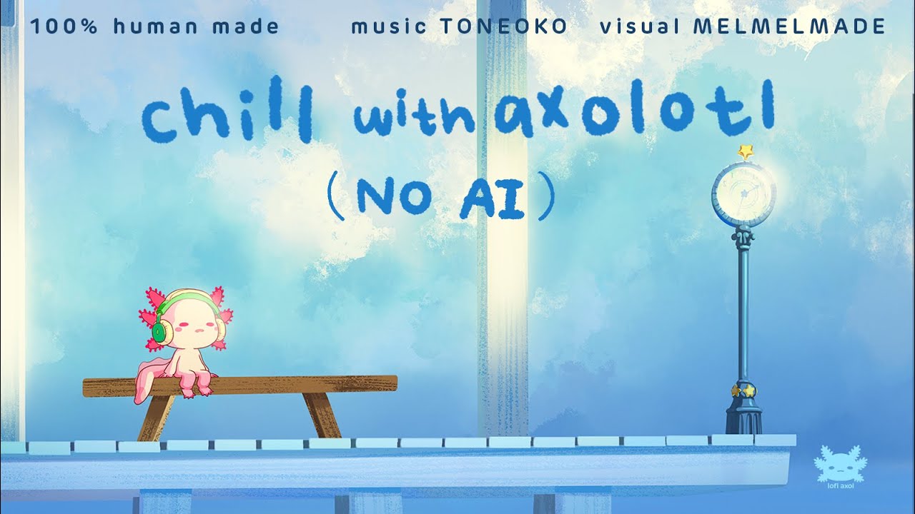 Lofi Axol Radio | NO AI | Original Lofi music and animation to study/work to 🥁🎹🎸🎧