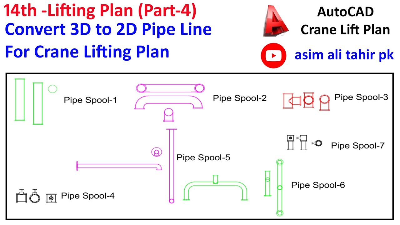 14th-Lifting Plan Part-04 Convert 3D Pipe to 2D pipe for Crane Lifting Plan Urdu&Hindi
