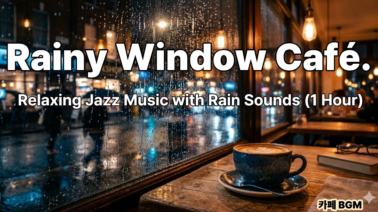 🌧 Rainy Window Café ☕ Relaxing Jazz Music with Rain Sounds | Cozy Coffee Shop Ambience (1 Hour)