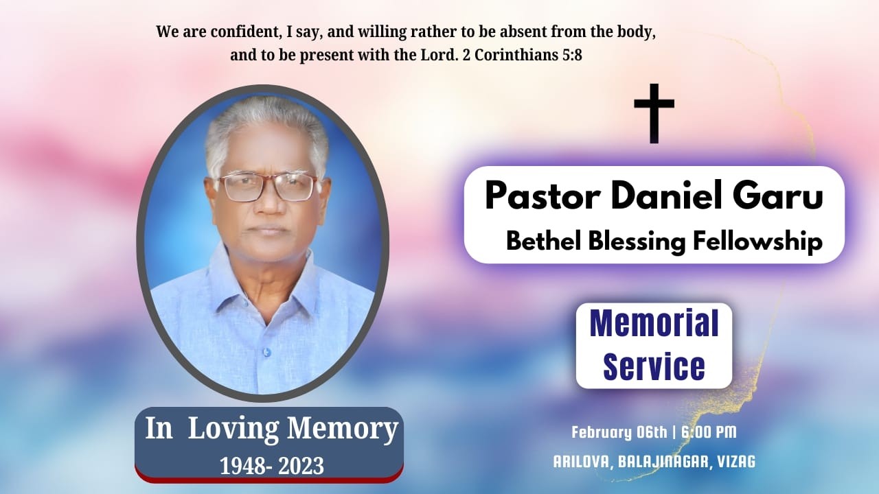 MEMORIAL SERVICE | 6th FEBRUARY 2026 | Ps ISAAC P | Ps Daniel Raju p