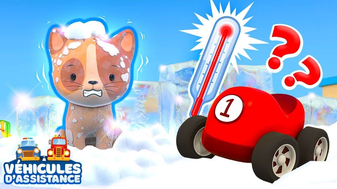 Le petit chaton est bloqué dans la glace ! | Les véhicules d’assistance à la rescousse
