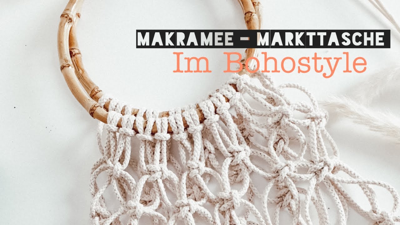 Schnelles Makramee DIY - Markttasche im Boho Style