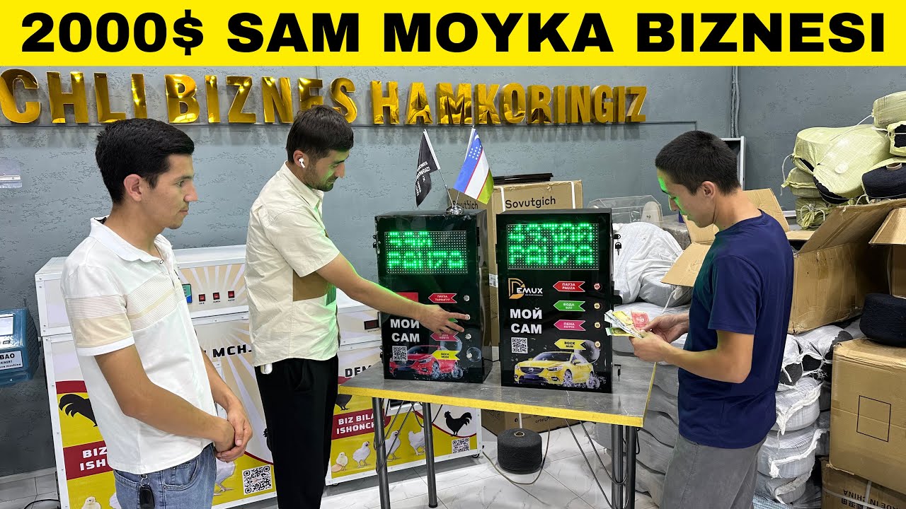 2000$ SAM MOYKA OYIGA 1000$ FOYDA SAM MOYKA USKUNALARI BOR +DOSTAVKA USTANOVKA
