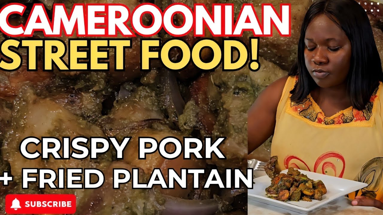 How to Make Cameroonian Street Food | Crispy Pork & Fried Plantain Recipe with Green Spice Blend 