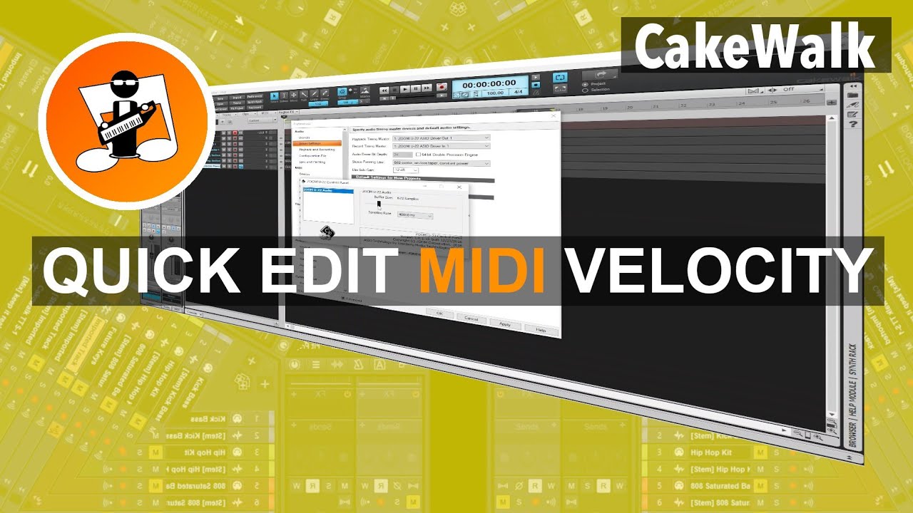 Быстрое редактирование MIDI-велосипеда в Cakewalk