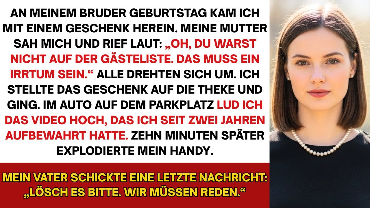 Zum Geburtstag meines Bruders kam ich mit einem Geschenk herein. Meine Mutter rief laut: „Oh, du...