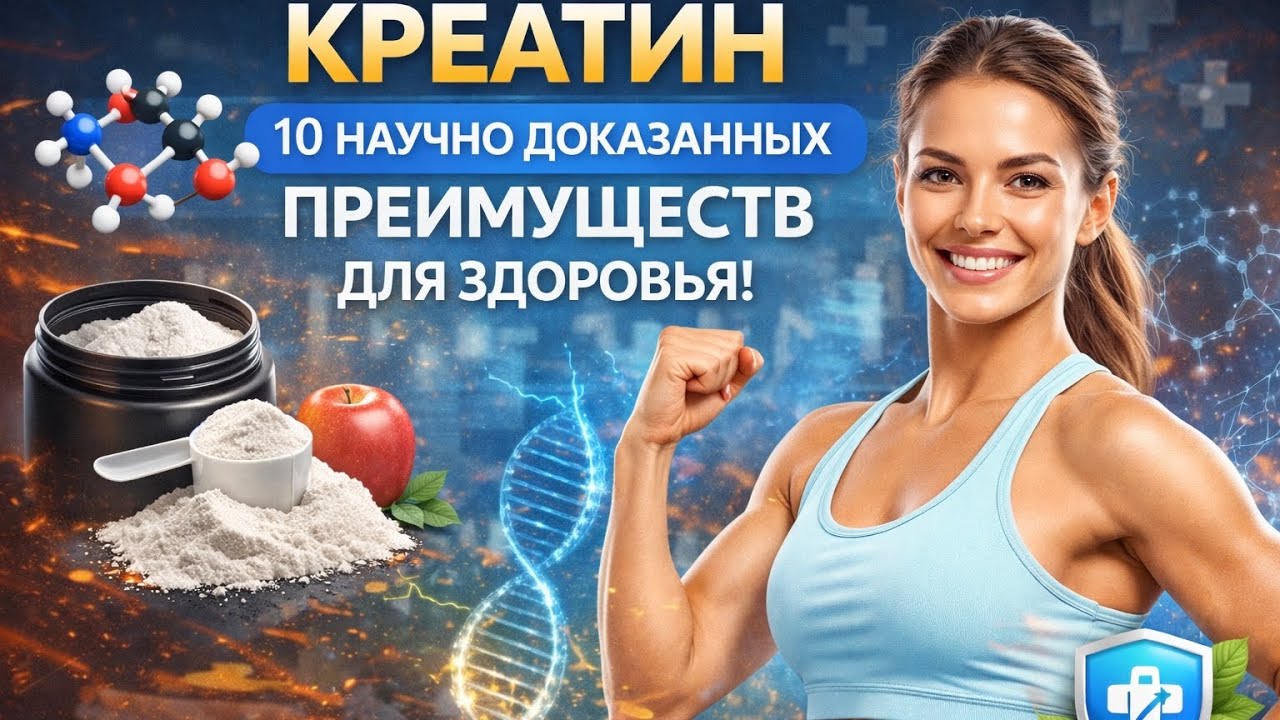 КРЕАТИН - 10 научно доказанных преимуществ для здоровья, энергии и мозга, а не только для фитнеса!