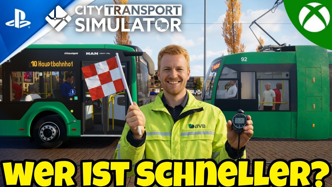 🚍BUS vs. TRAM🚉 Wer gewinnt den Sprint durch die Stadt?!⏱️ | CITY TRANSPORT SIMULATOR Test
