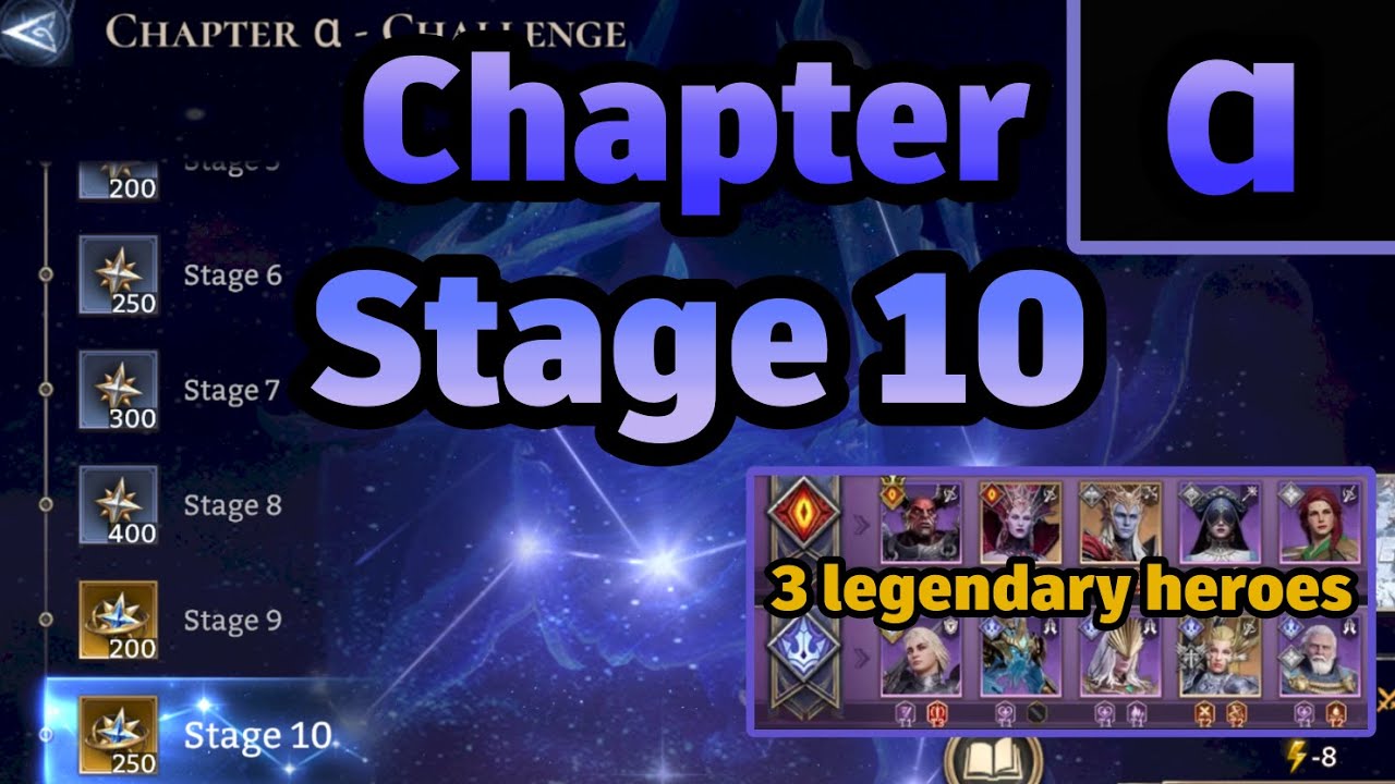 Stage 10 with the most f2p heroes | Chapter α - Challenge | Anniversary Event | Watcher of Realms