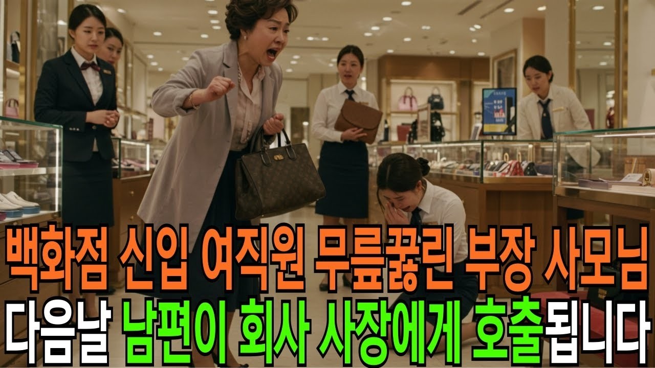 화점 신입 여직원을 무릎꿇린 부장 사모님, 다음날 남편이 회사 사장에게 호출됩니다   반전사연   오디오북