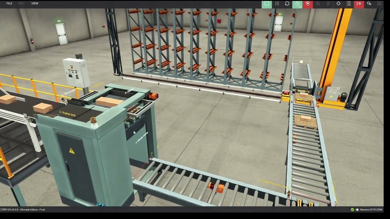 A Palletizer machine plc project with Tia portal and Factory io using SCL and state machine -Part1