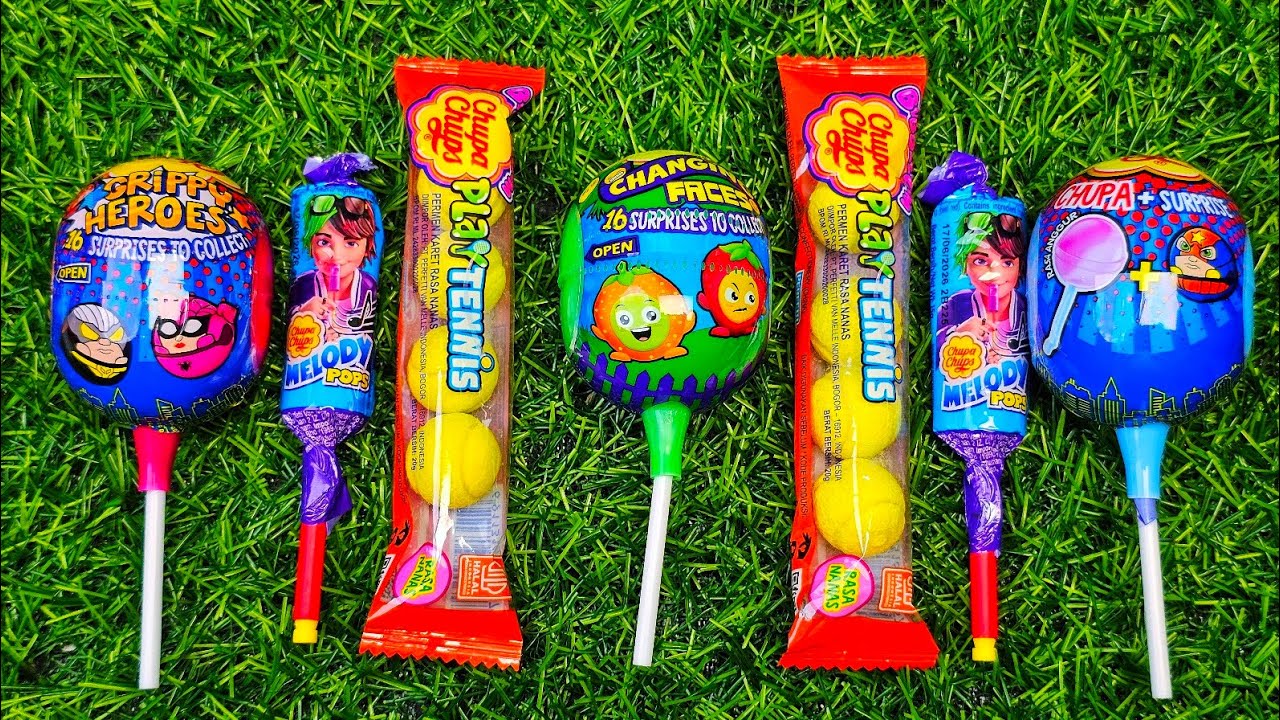 Satisfying video Asmr lollipops candy and chocolate gummy candy and unboxing video Asmr