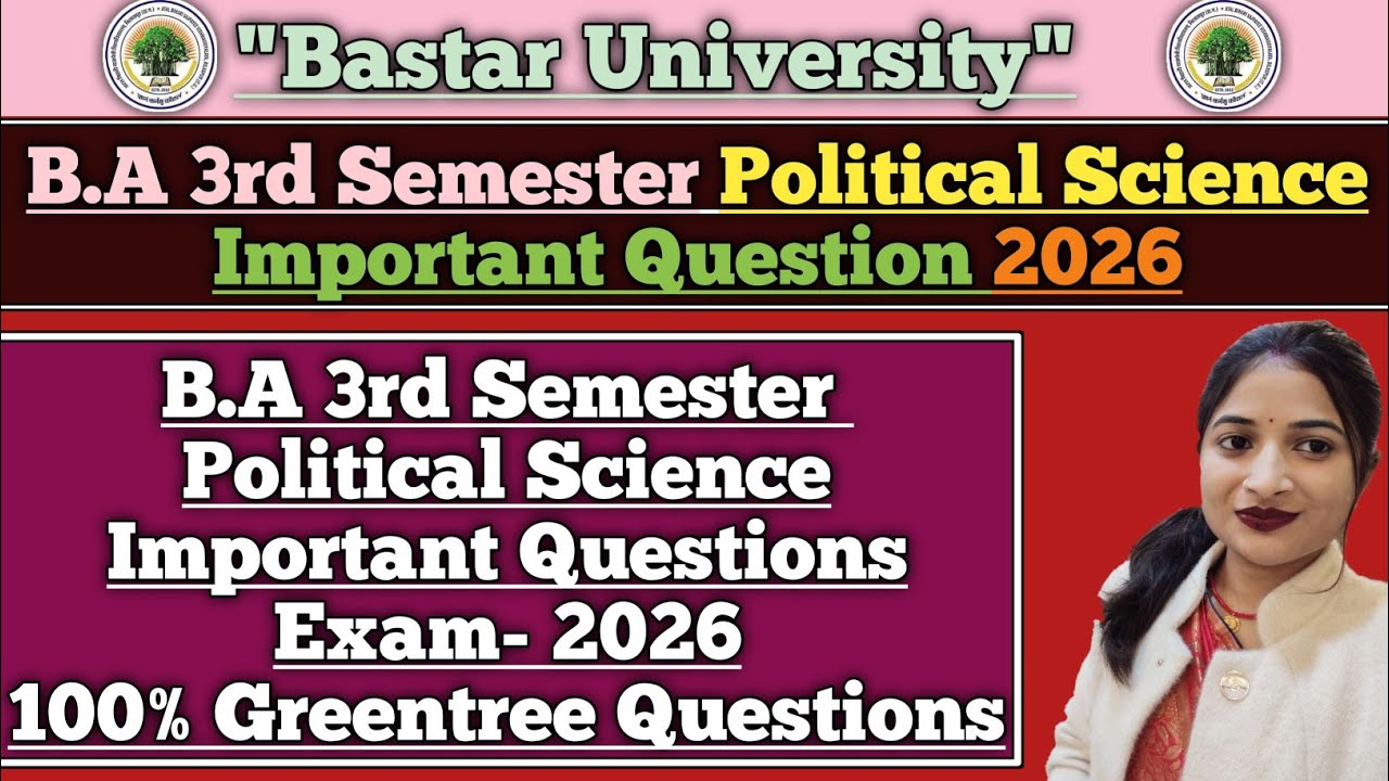 B.A 3rd Semester Political Science Important Questions 2026 |Bastar University| BA Political Science