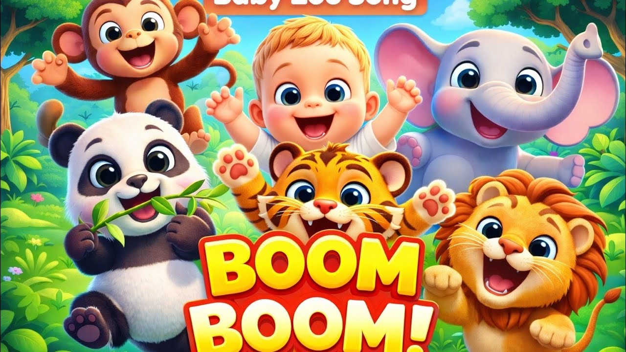 Baby Boom Boom Zoo Song 🦁🐘 | Wild Animal Sounds for Kids | Preschool Learning Song#cocokids 