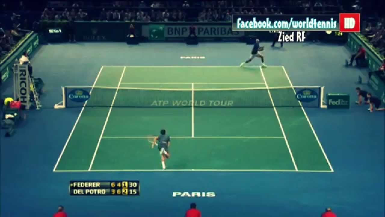 Roger Federer Magic Vs Del potro bnp Paribas 2013 (HD)
