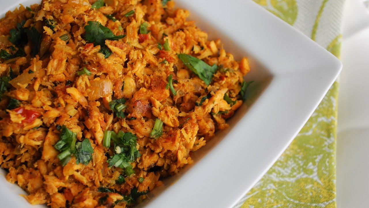 Salmon Burjee - Scrambled Fish Kerala style in coconut oil