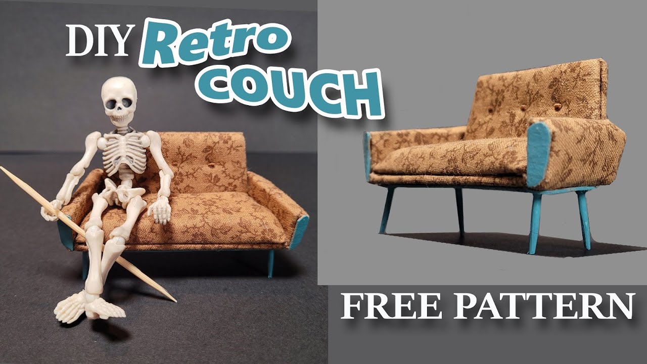 DIY Miniature Couch! Easy Retro Style