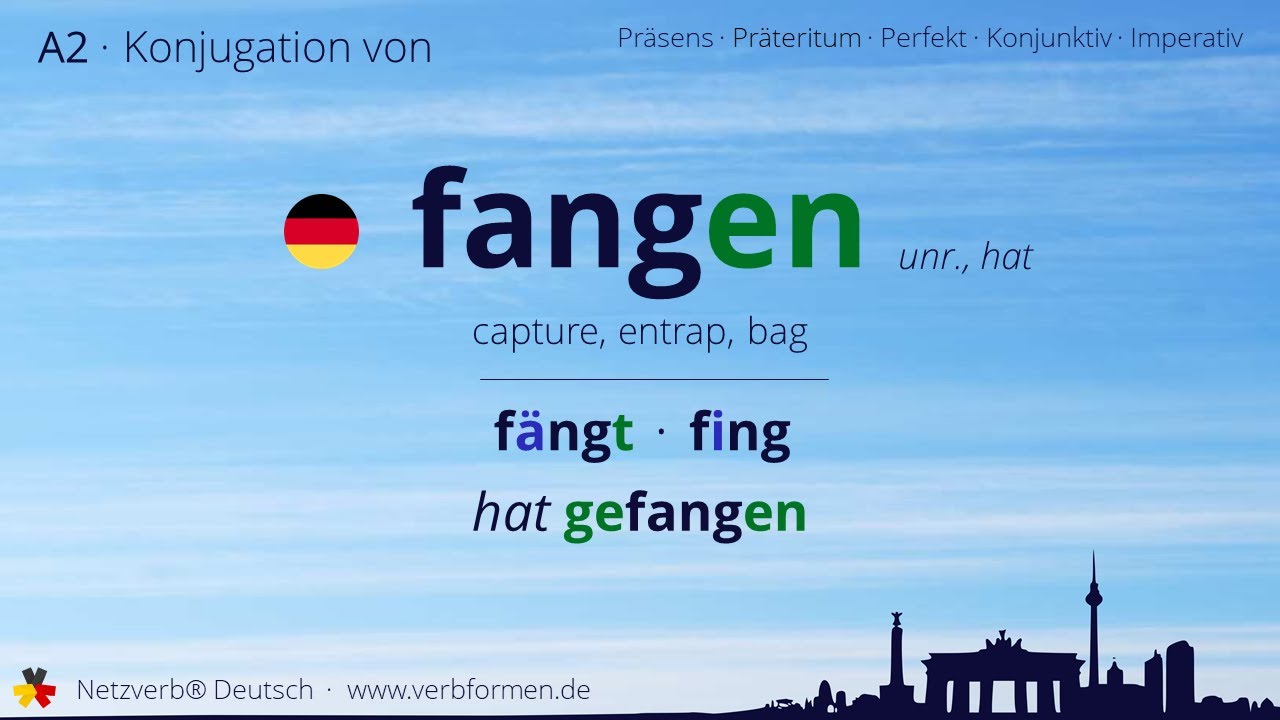 Konjugation des Verb „fangen“ - alle Zeitformen lernen, Übersetzung, Tutorial