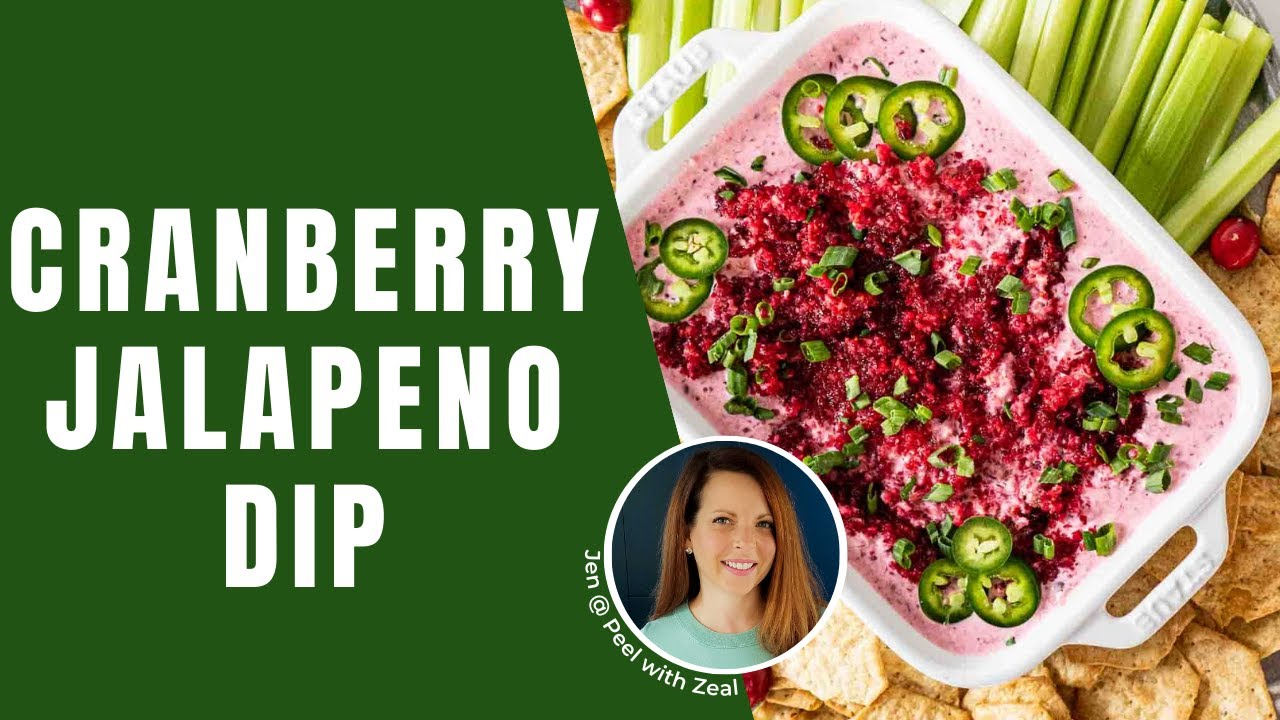 The BEST Thanksgiving Appetizer- Fresh Cranberry Jalapeno Dip with Cream Cheese- Sweet and Spicy!