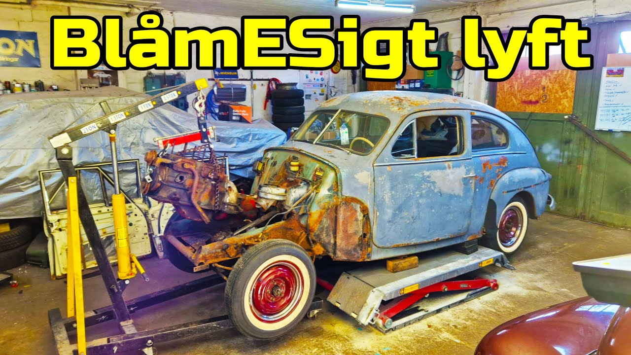 Dags att plocka ur motorn! Projekt BlåmESen Volvo PV 444 ES 1953. Engine B4B