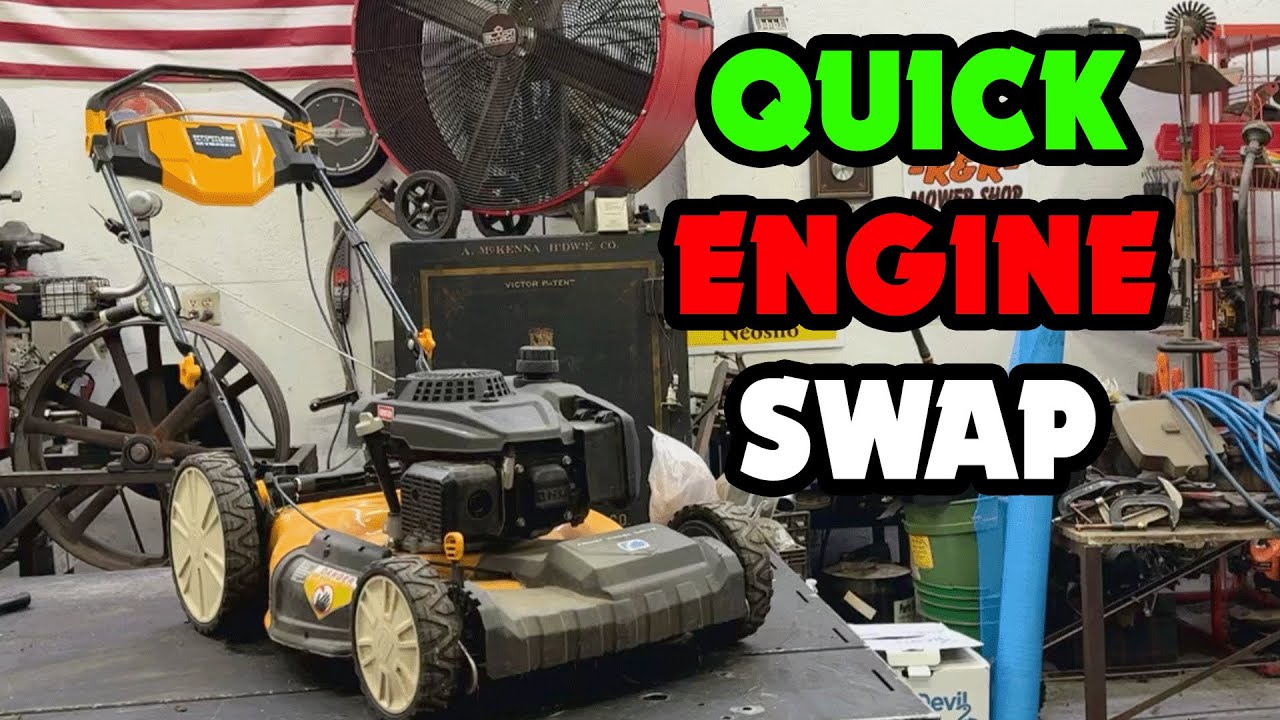 Замена двигателя на газонокосилке Cub Cadet от MTD Effortless Drive Control Push Mower