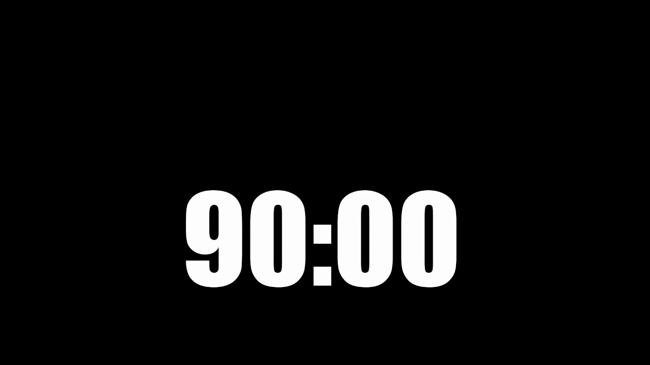 90 Minute Classroom Timer (Gentle Alarm) | Black Screen, Low Distraction