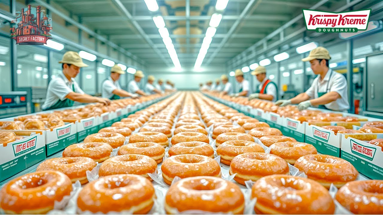 Как на фабрике производятся МИЛЛИОНЫ пончиков Krispy Kreme | Секретная фабрика Krispy Kreme