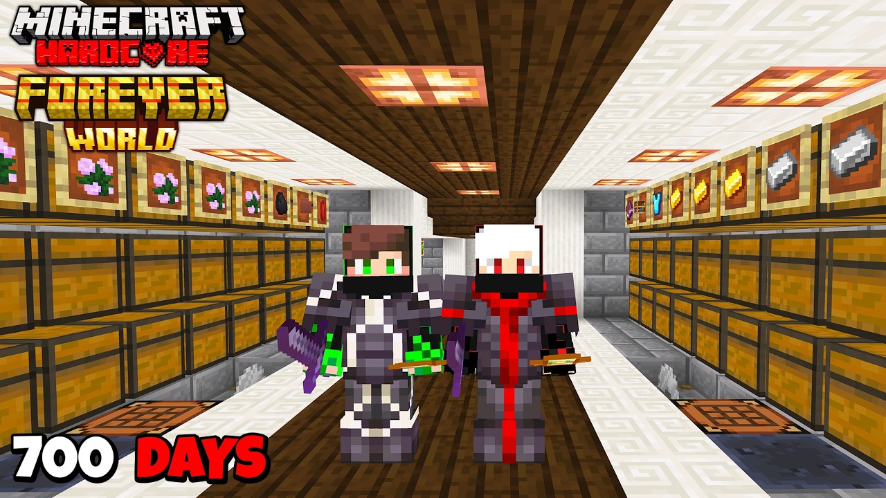We Survived 700 Days In Forever World In Minecraft Hardcore.. !