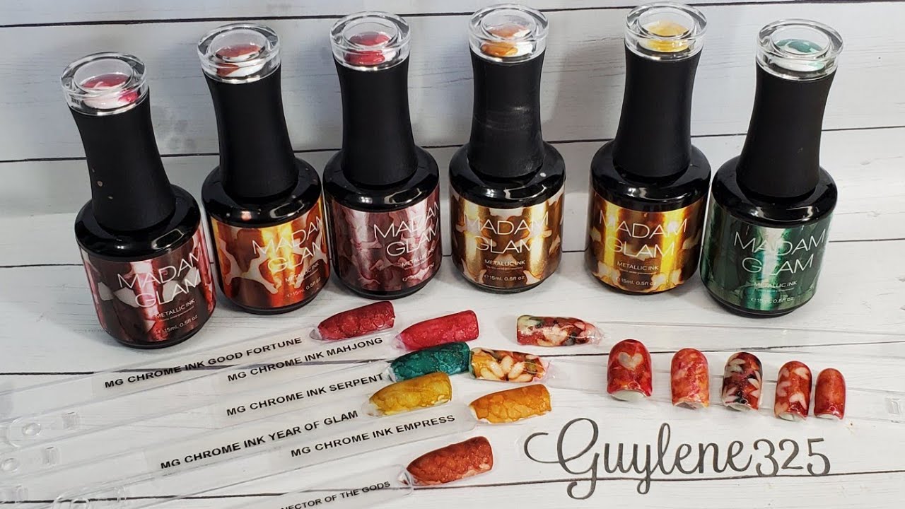 Madam Glam Metallic Inks, swatch and design