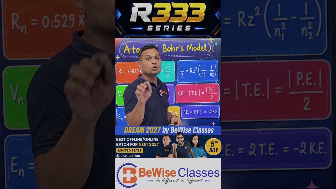 #Atoms #Bohrmodel #Formulas for #ReNEET2026 #R333Series #DNSir #bewiseclasses