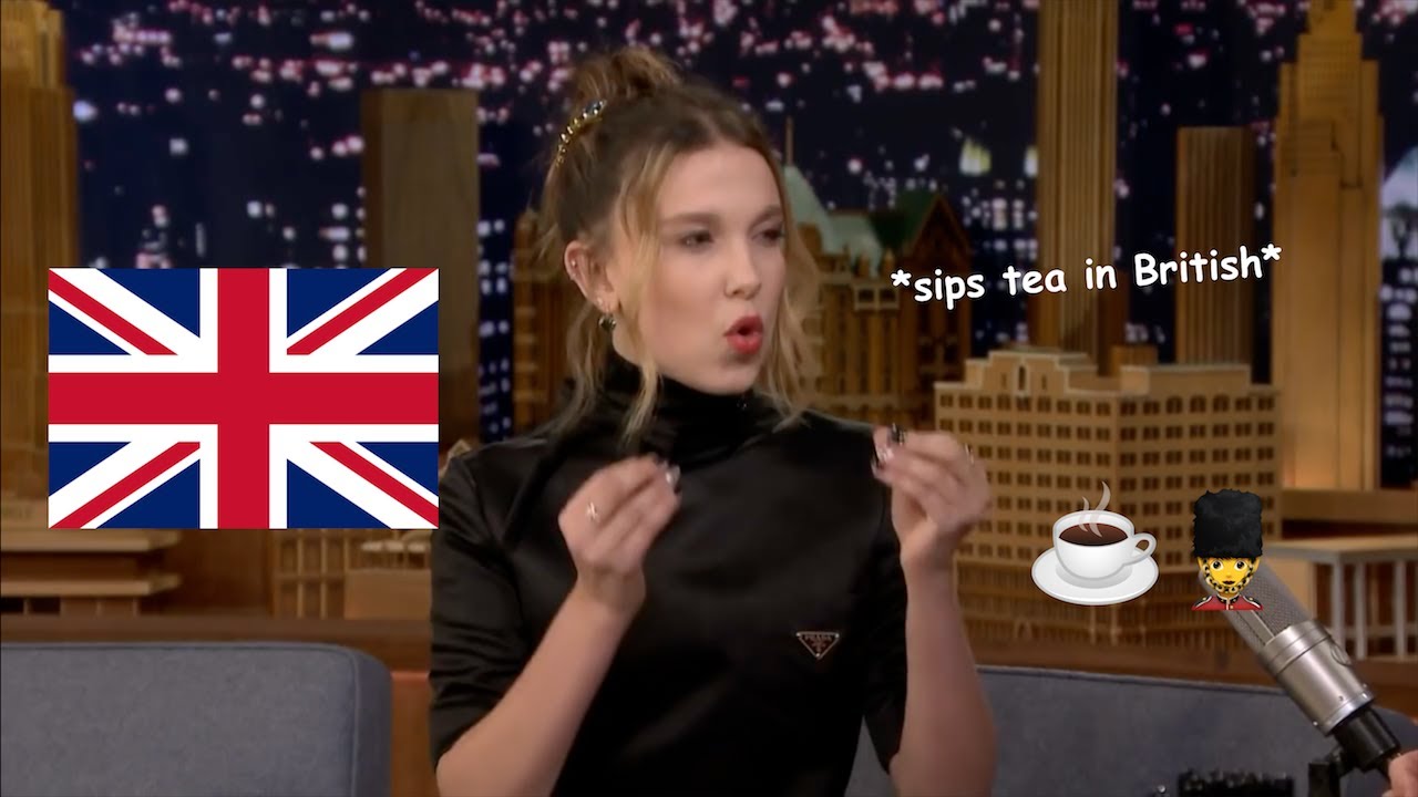 millie bobby brown being british for 3 minutes and 55 seconds