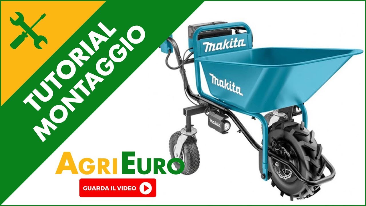 Montaggio Carriola elettrica a ruote Makita DCU180 con vasca