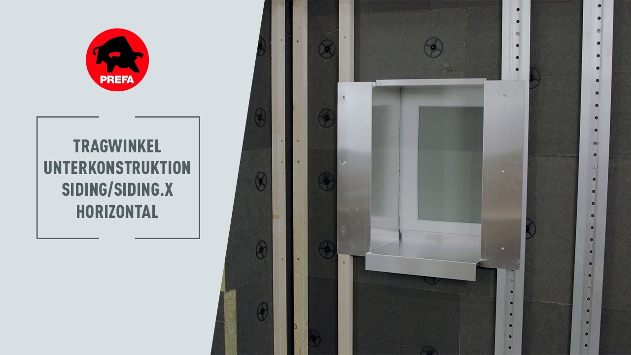 PREFA Schulungsvideo | 3.2.1.0 Tragwinkel Unterkonstruktion Siding/Siding.X - horizontal