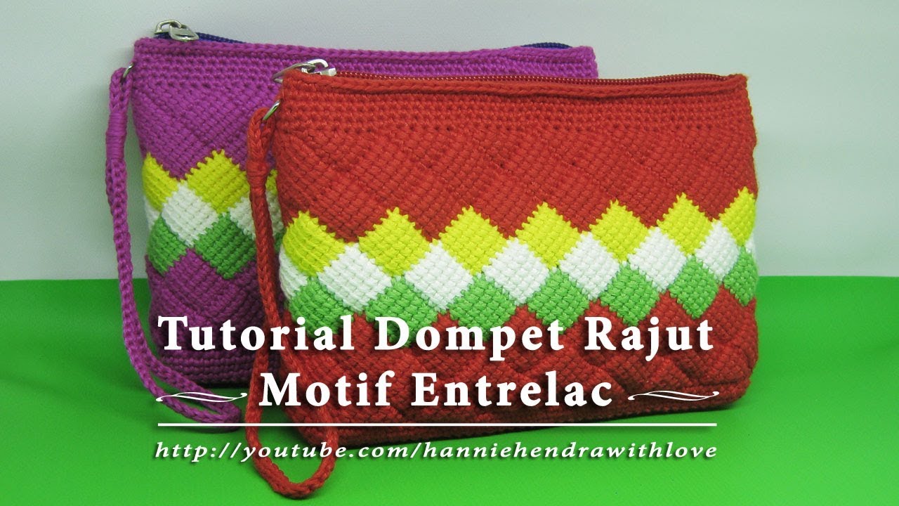 Crochet || Tutorial Merajut Dompet Motif Entrelac