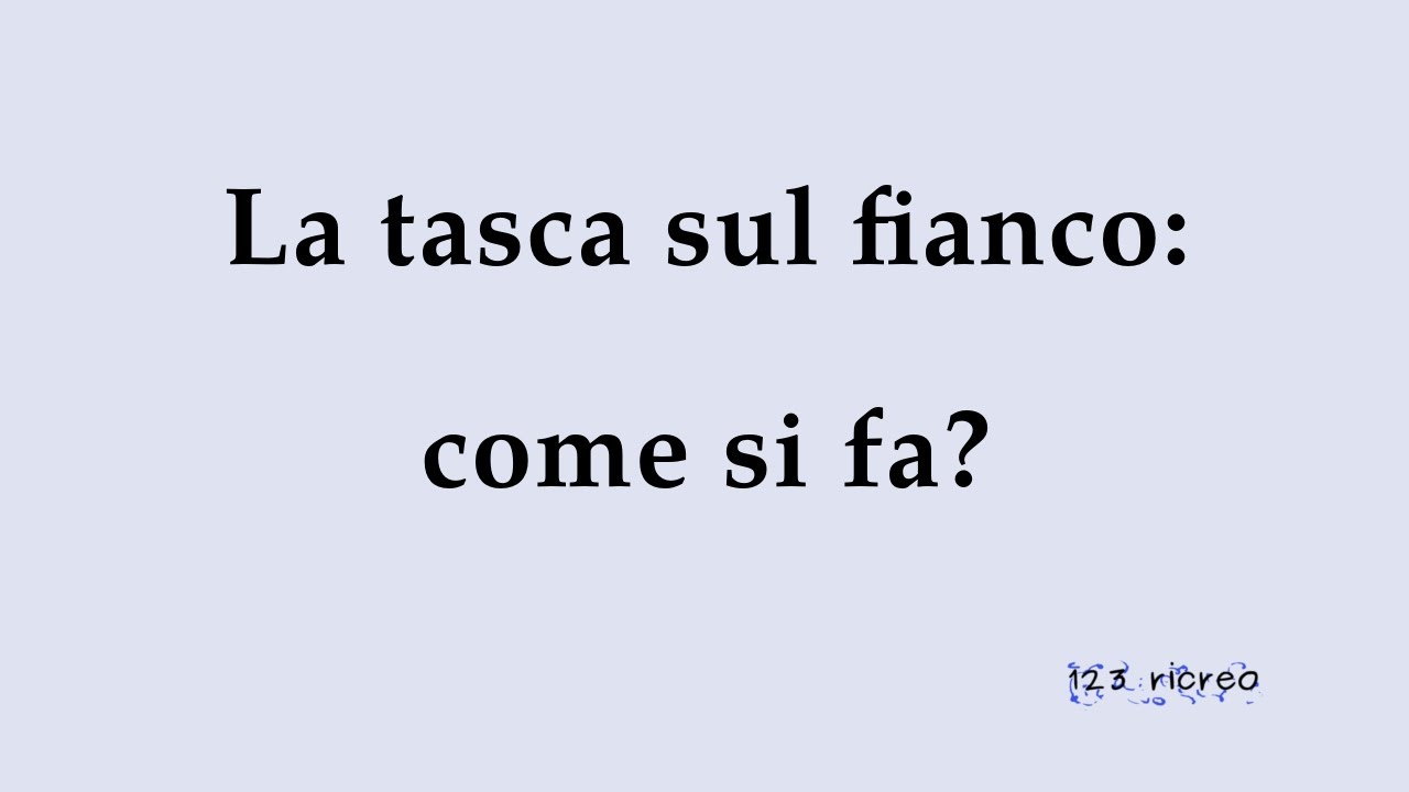 La tasca inserita sulla cucitura del fianco: come si fa?