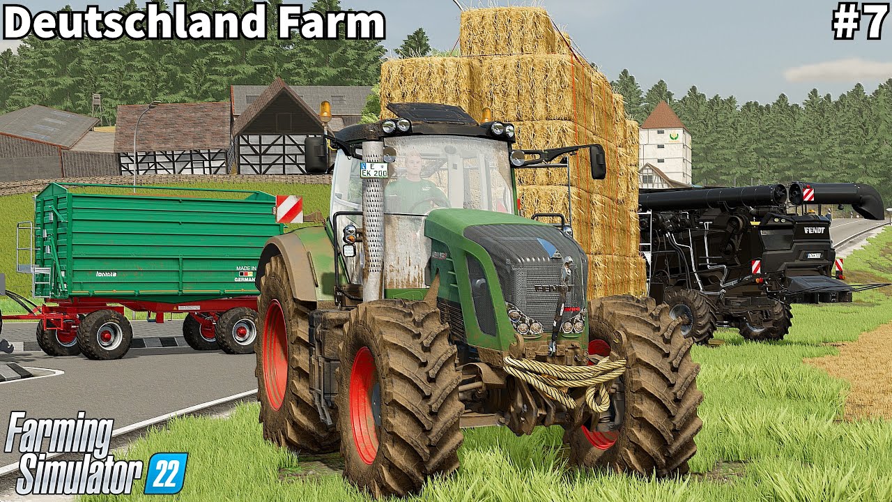 Collecting & Transporting Straw, Feeding Bulls & Cows │Deutschland│FS 22│Timelapse#7