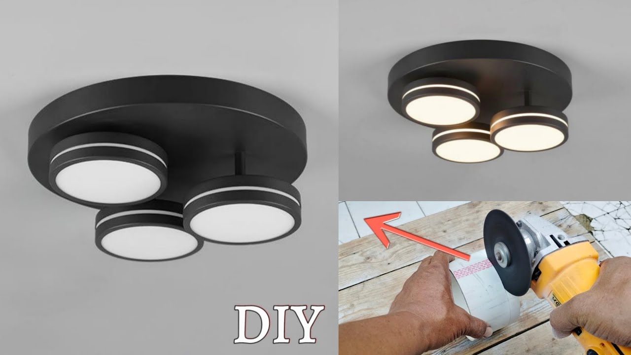 DIY Modern Ceiling Lights from PVC Pipes