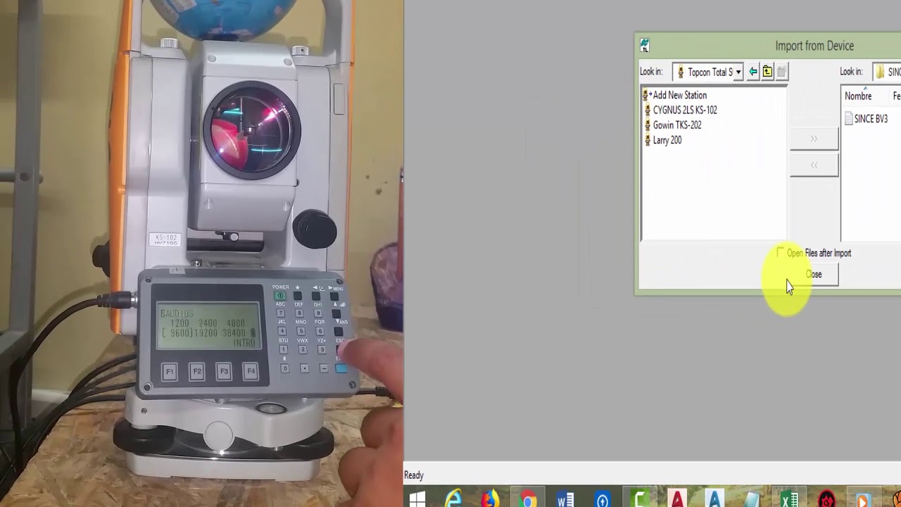 Descargar datos de la Estación Total al computador