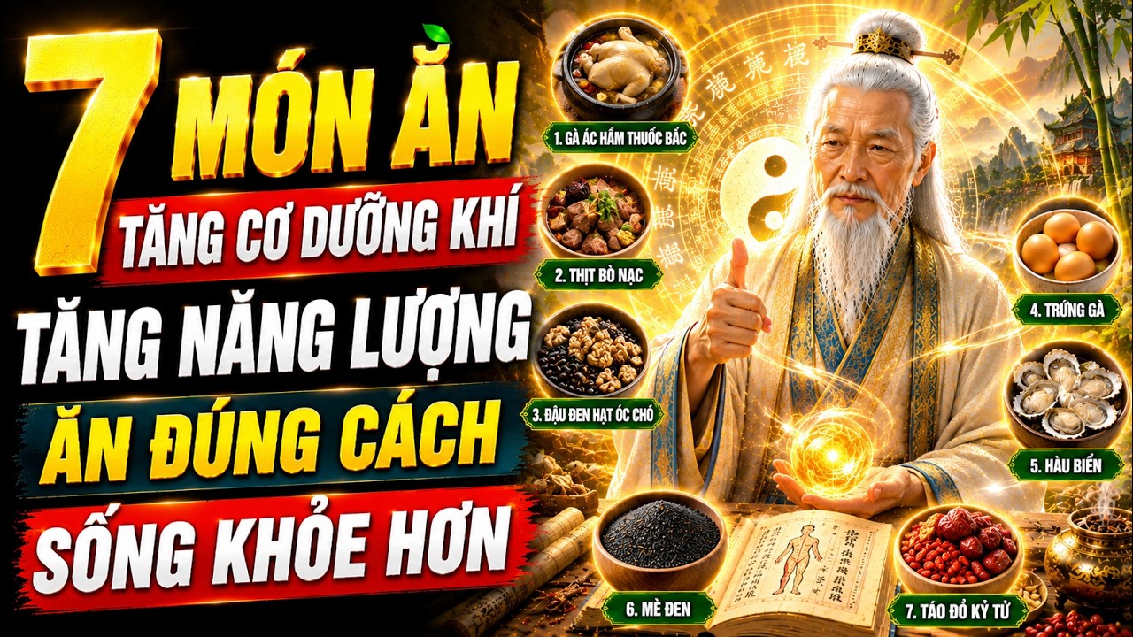 7 MÓN ĂN TĂNG CƠ – DƯỠNG KHÍ – SINH LỰC Bí mật cổ nhân giúp thân tráng – khí mạnh lực bền từ bữa ăn