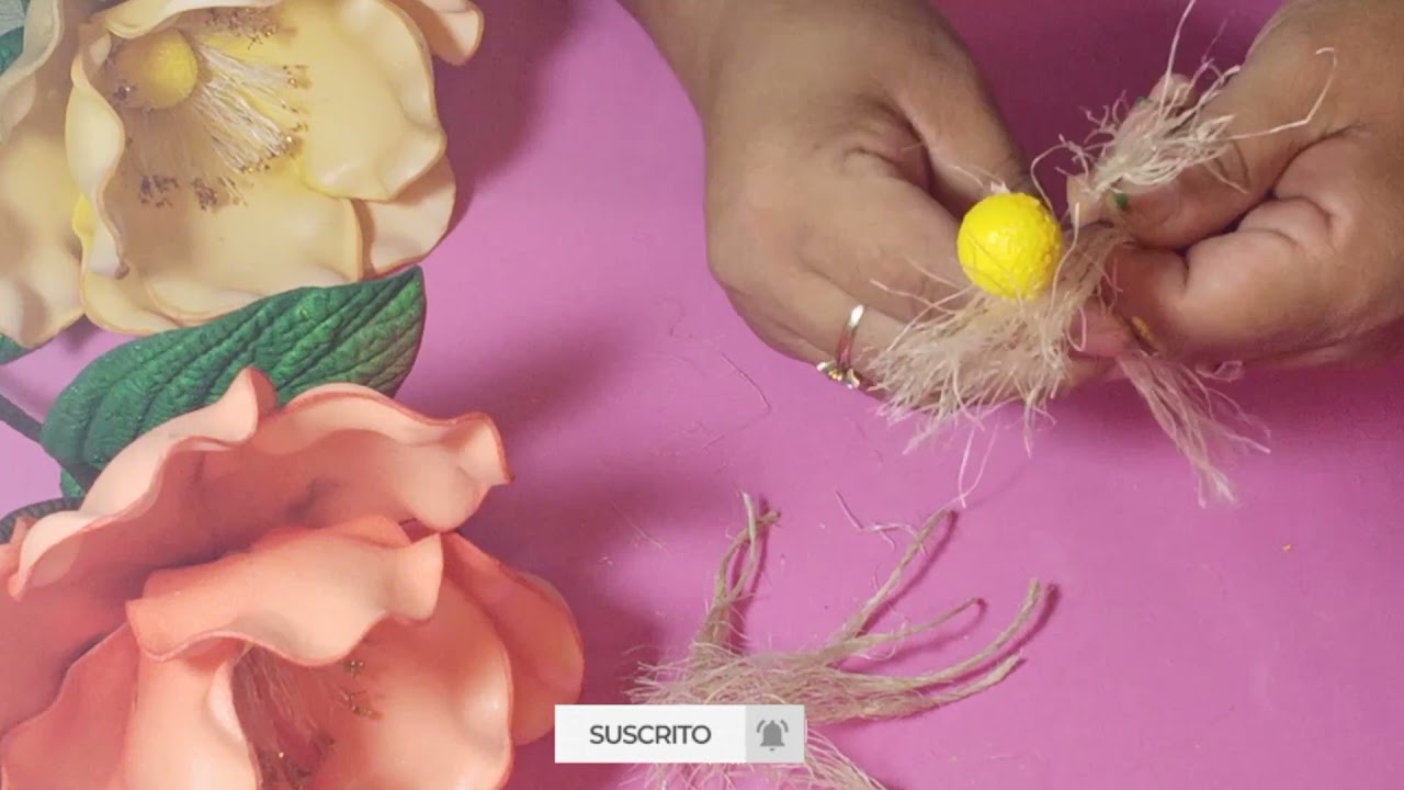 Pistilo para Magnolia #flores ,#manualidades, #creaciones, #foami, #moldes