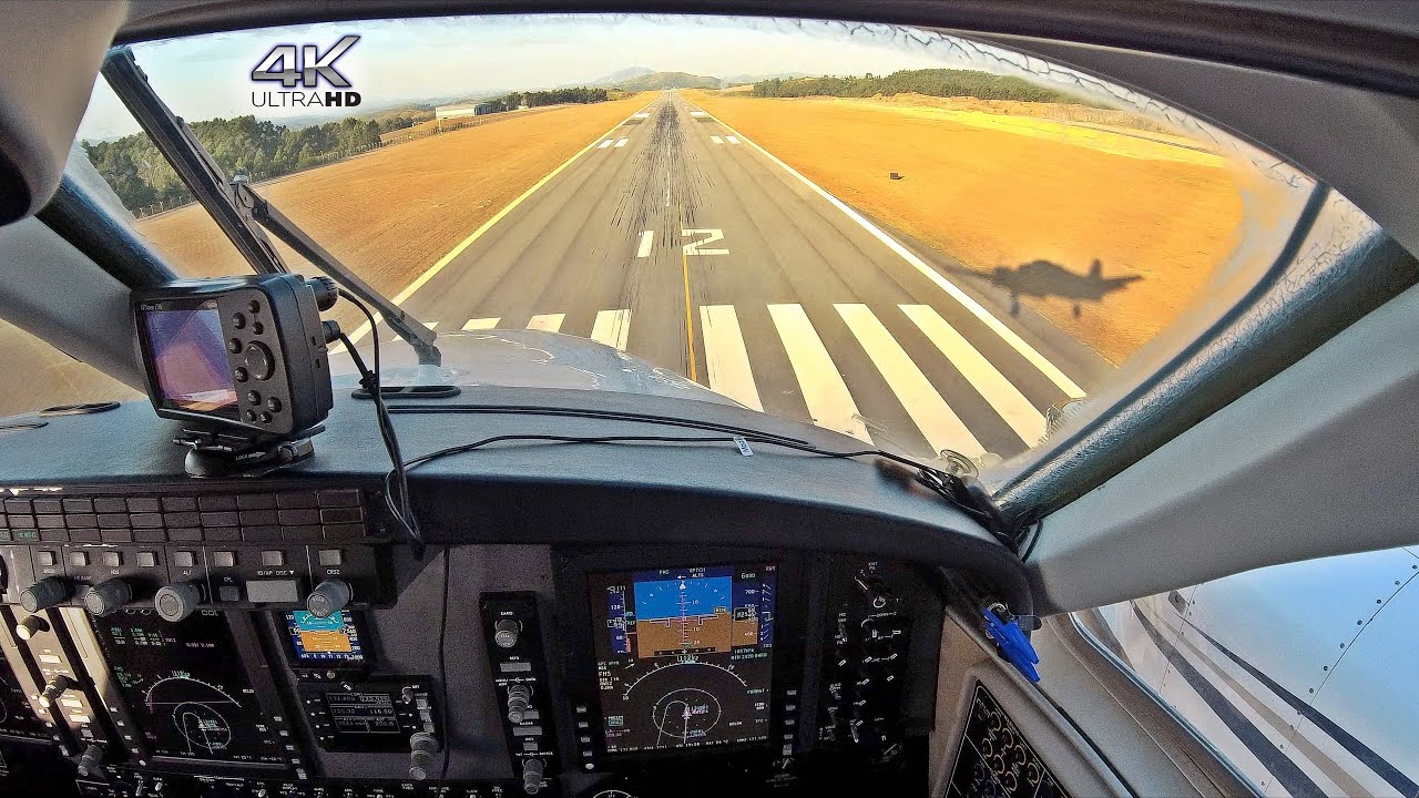 Pousando em São Paulo Catarina Aeroporto Executivo Internacional Visão do Co-Piloto King Air C90GTI