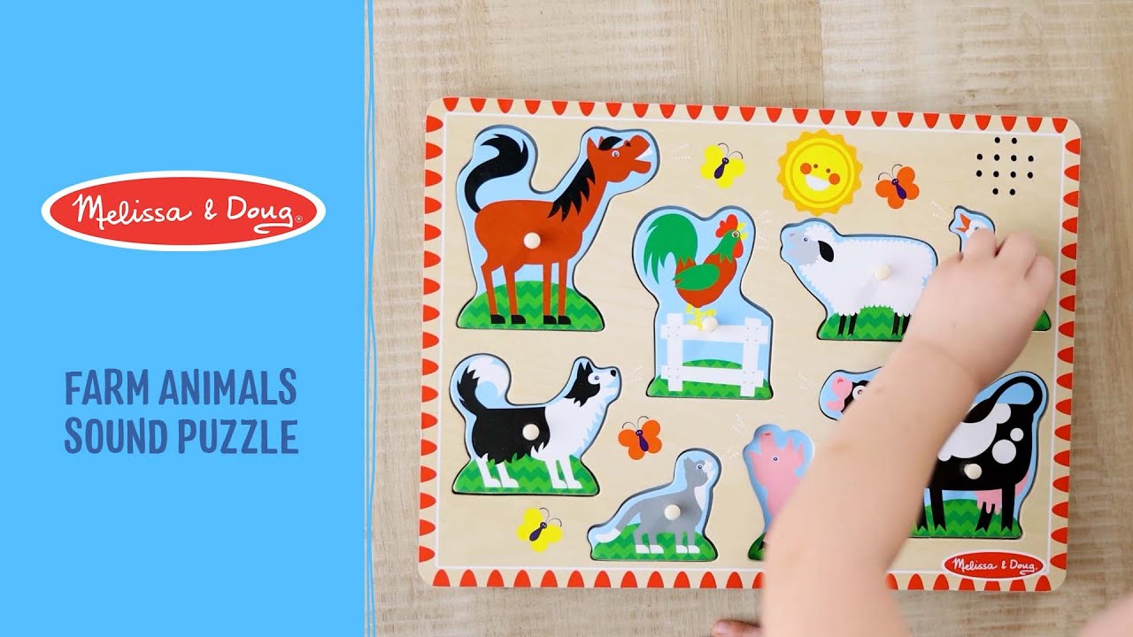 Melissa & Doug Farm Animals Sound Puzzle - 8 Pieces