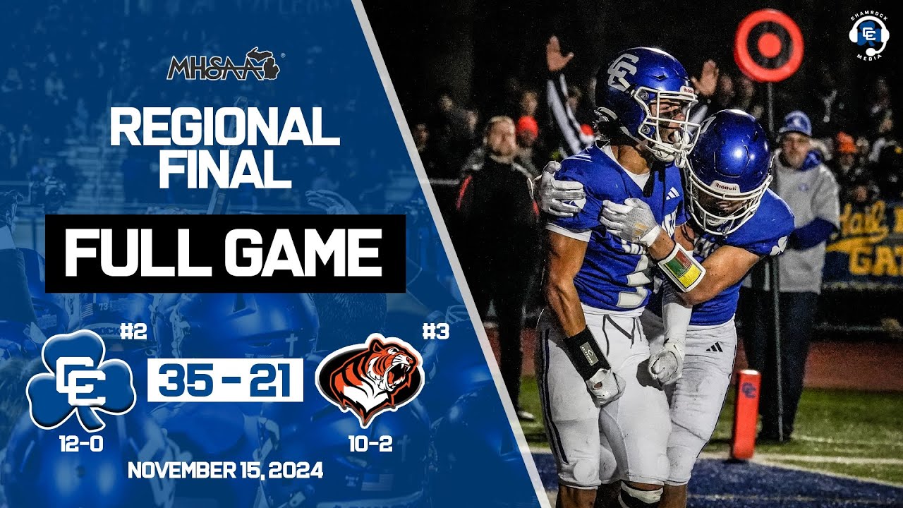#2 CATHOLIC CENTRAL SHAMROCKS vs #3 BELLEVILLE TIGERS | MHSAA Regional Final | Full Game Replay
