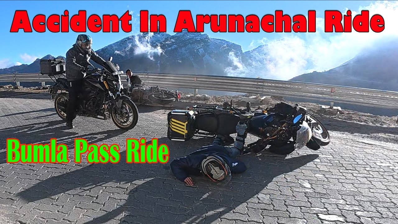 Bike Crash at 14,000 Feet | Hit Me From Wrong Side || Bumla Pass Ride #bikecrashing #bikeaccident