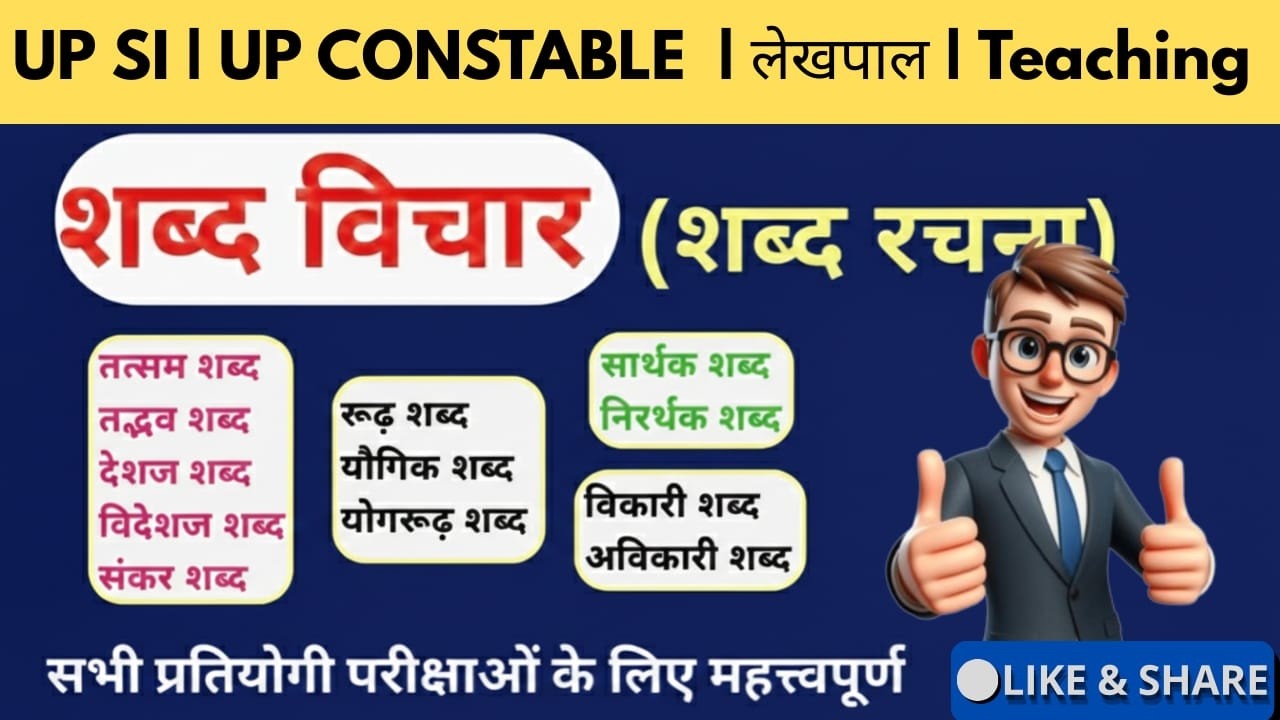UP POLICE, UP SI हिंदी [शब्द रचना व शब्द भेद]