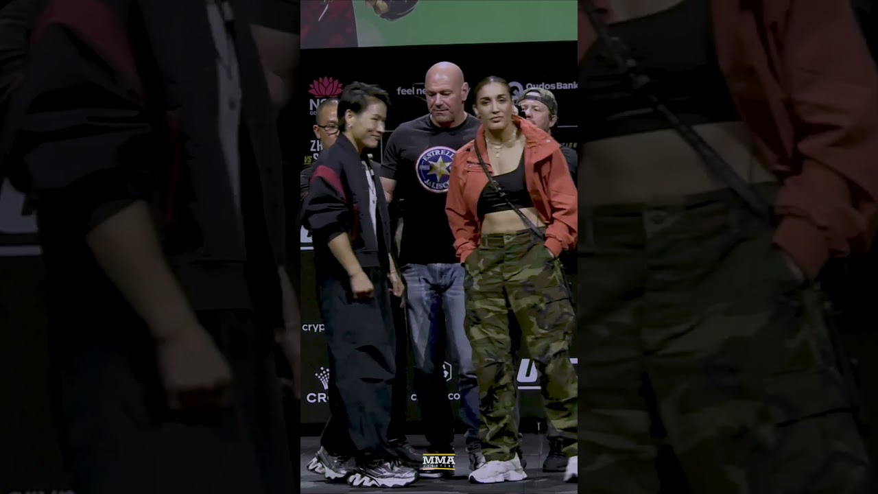 Zhang Weili faces off with Tatiana Suarez ahead of 