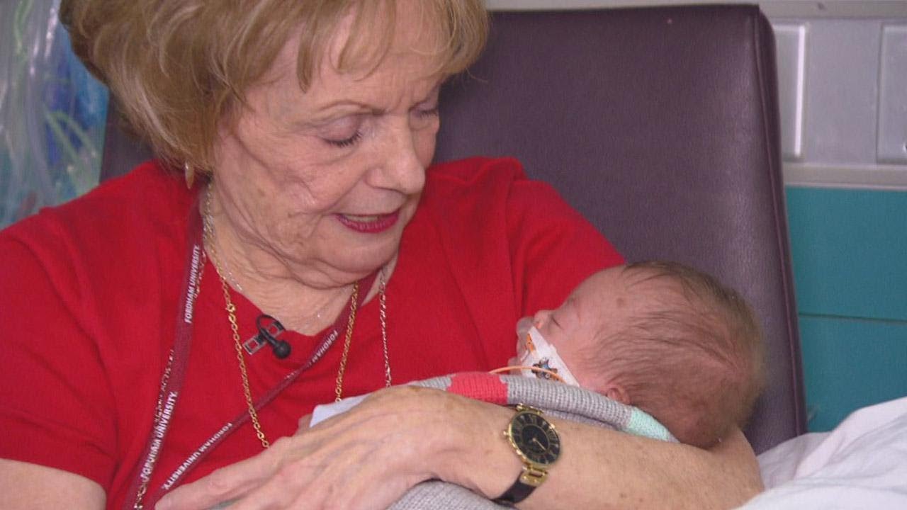 Retired Teacher Cuddles Newborn Babies Too Sick or Small to go Home With Parents
